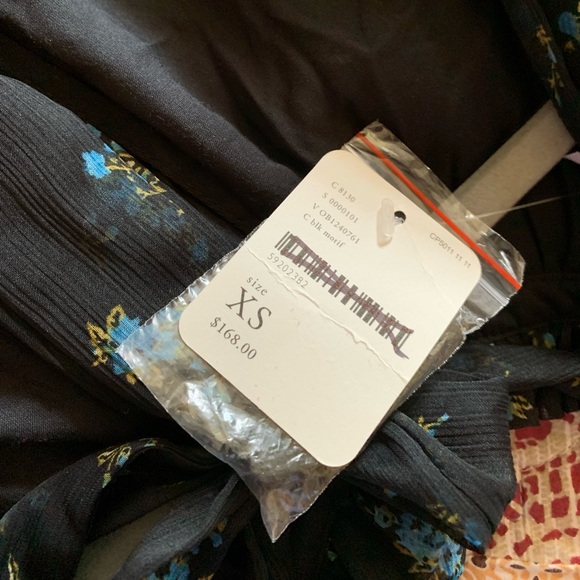 Free People The Edge Of Love Jumpsuit Black Motif Sz XS - Picture 10 of 10